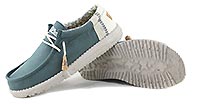 WALLY LINEN NATURAL TEAL - Hey Dude